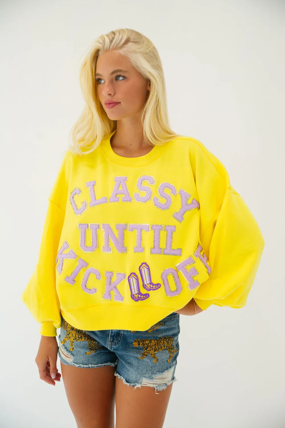 CLASSY UNTIL KICKOFF COLORFUL PULLOVERS