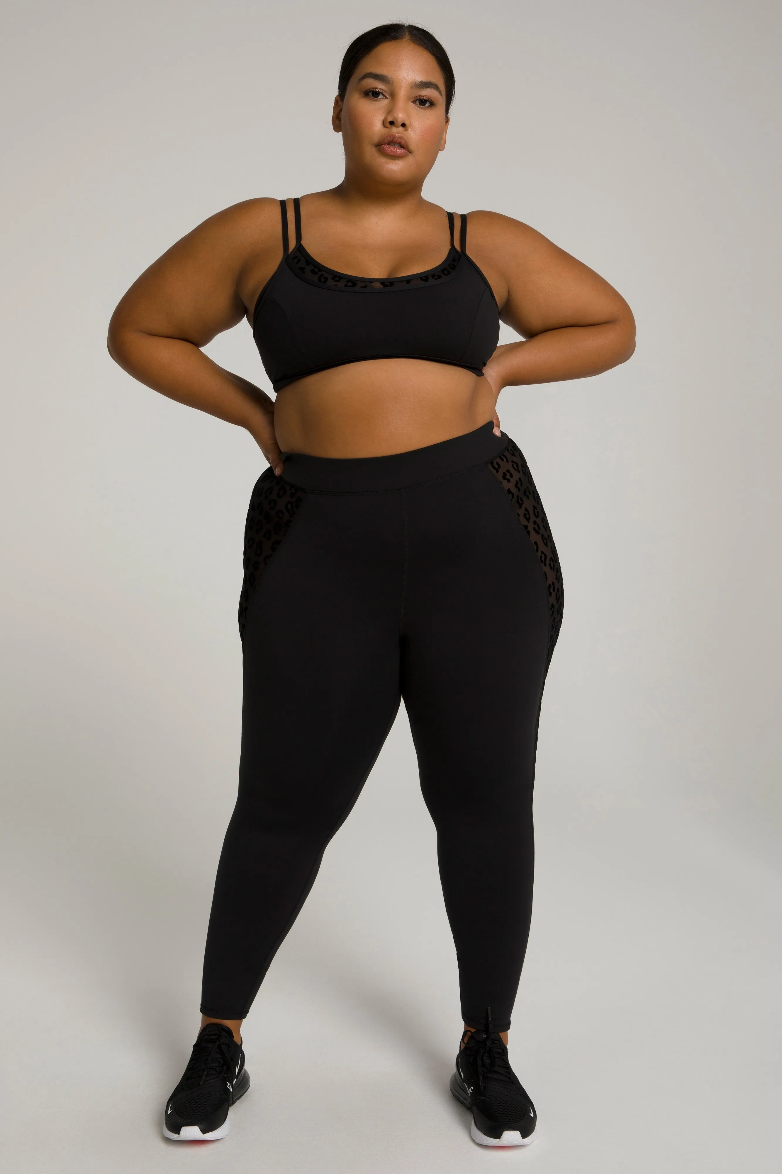 CORSET MESH 7/8 LEGGING | BLACK001