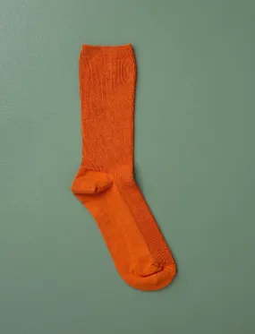 Cotton Fine Ribbed Socks // Persimmon