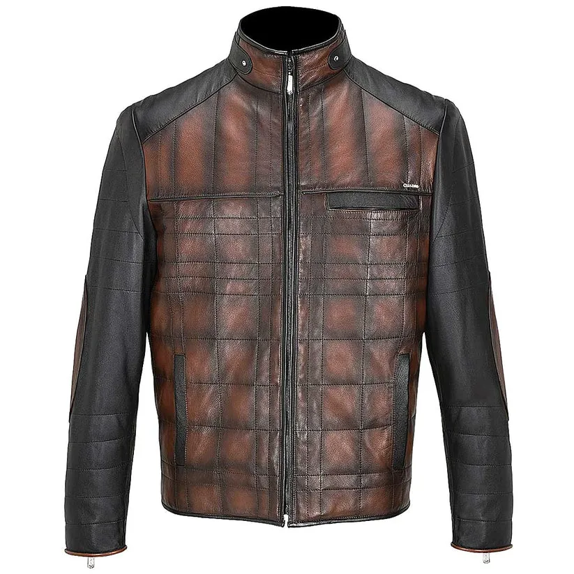 CUADRA Men's Hand-Shaded Finish Leather Jacket JC176