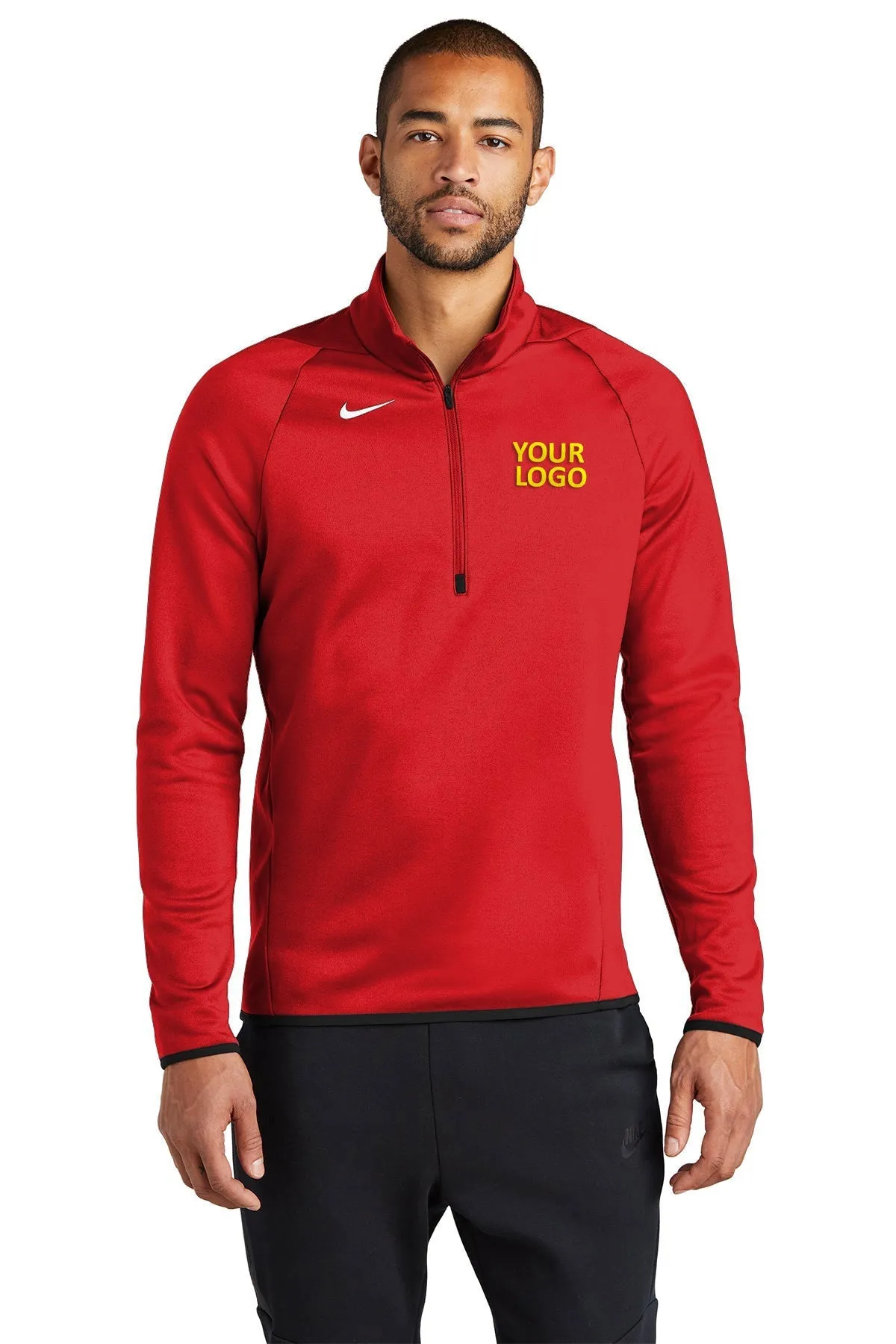 Custom Nike Therma-FIT Custom Quarter Zips, Team Scarlet