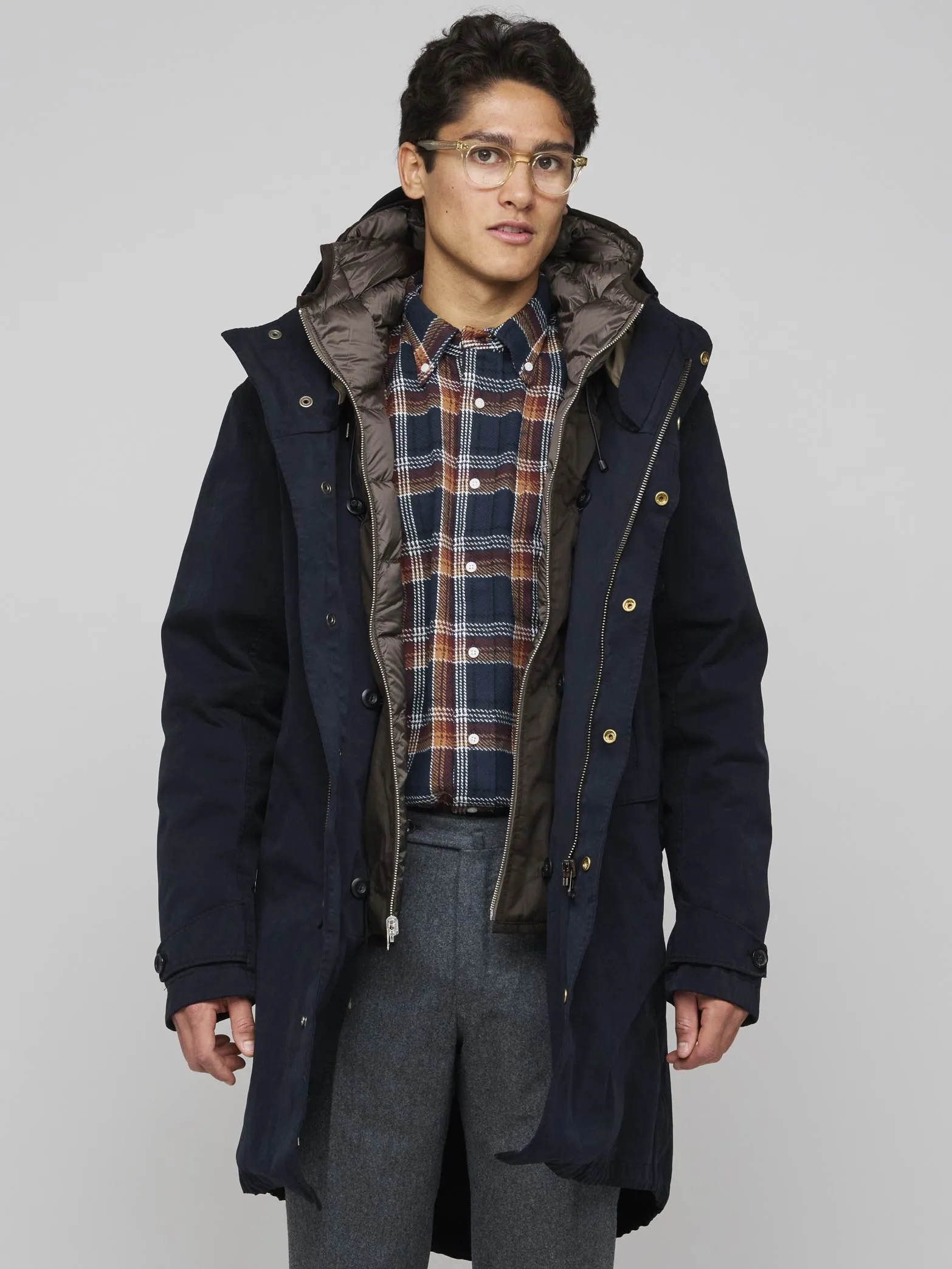 Cyclone Parka Navy (no visible logo), Brown Liner