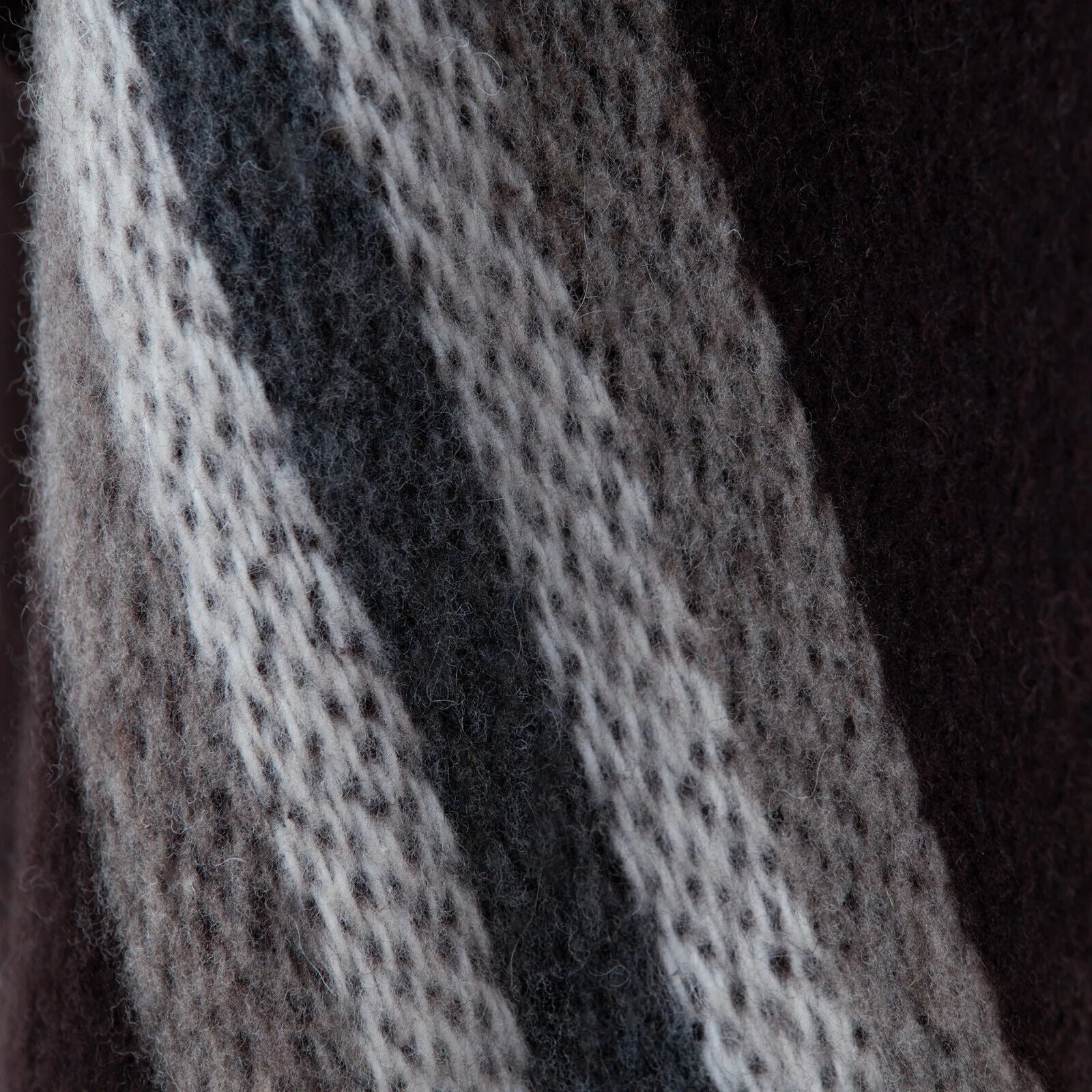 Daule - Llama Wool Unisex South American Handwoven Hooded Poncho - coffee/brown striped pattern