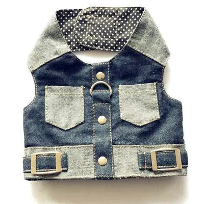 Denim Dog Vest & Leash Set