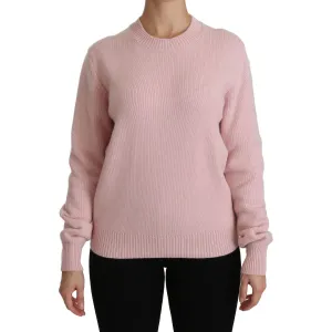 Dolce & Gabbana Cashmere-Blend Pink Crew Neck Sweater