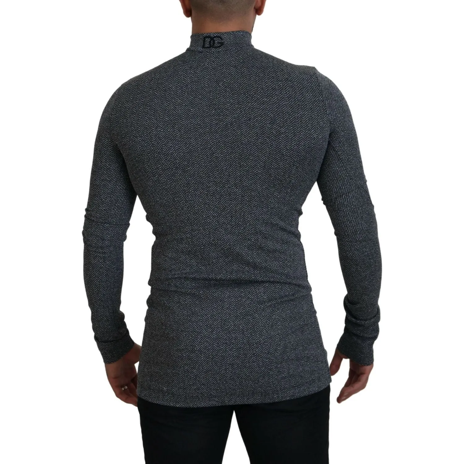 Dolce & Gabbana Elegant Dark Gray Pullover Sweater