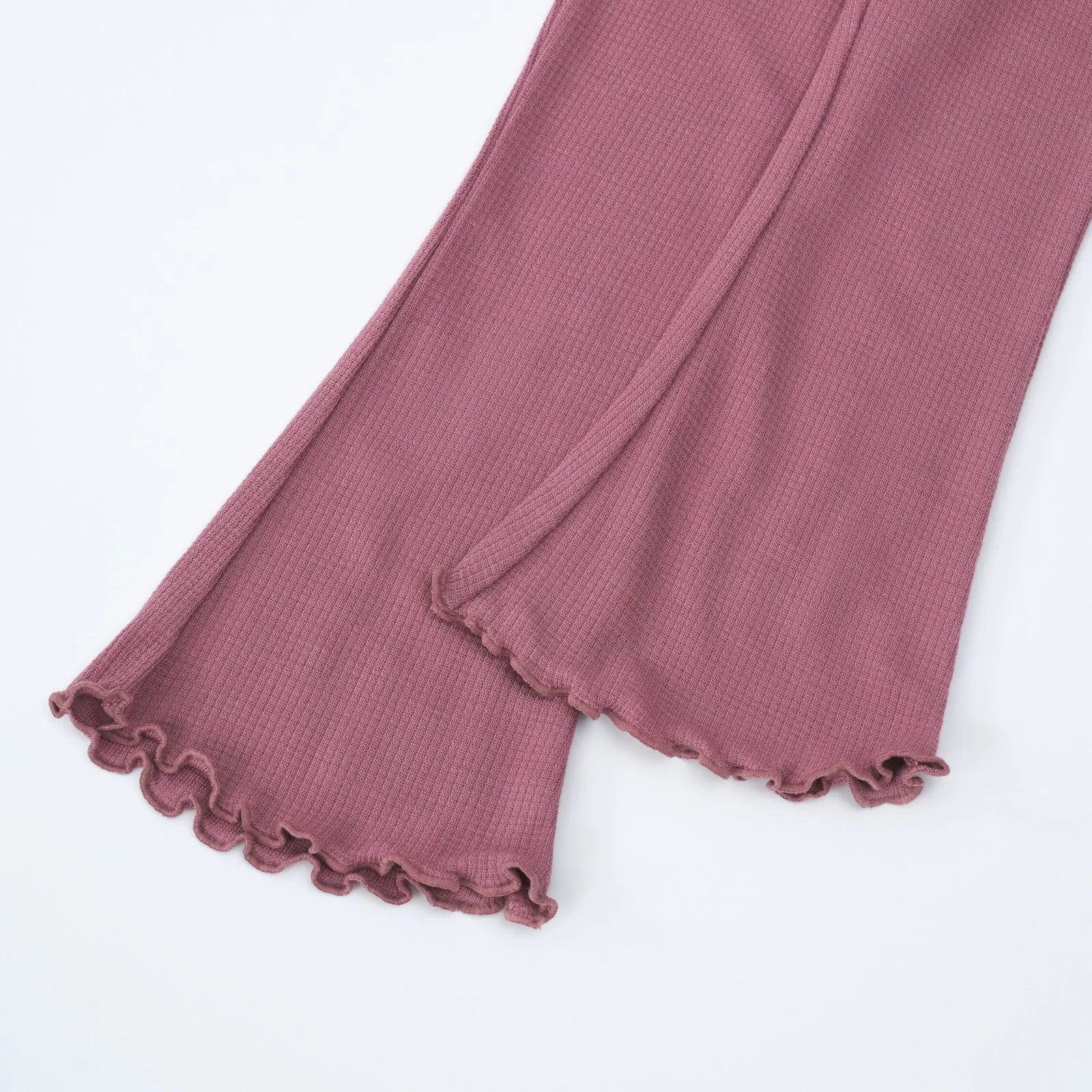 Dusty Plum Waffle Flare Pant