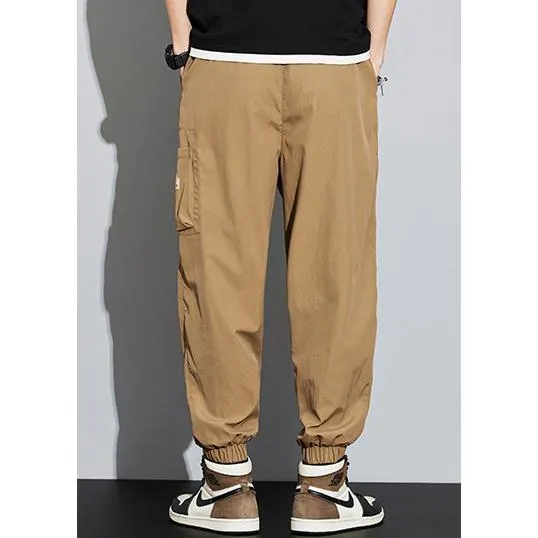 Elasticity Multi-Pocket Zipper Tapered Pants