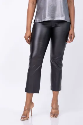 Elliott Lauren Coated Bengalin Leather Pants in Black