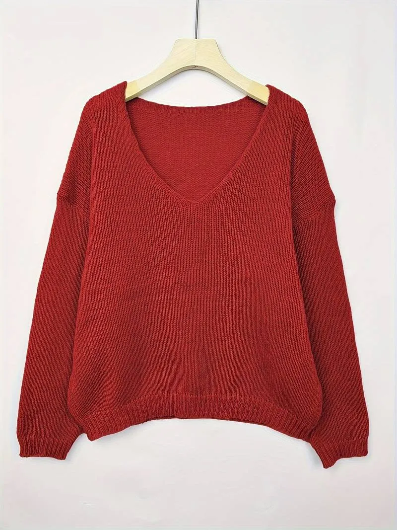 Elowyn - Drop Shoulder Knit Sweater