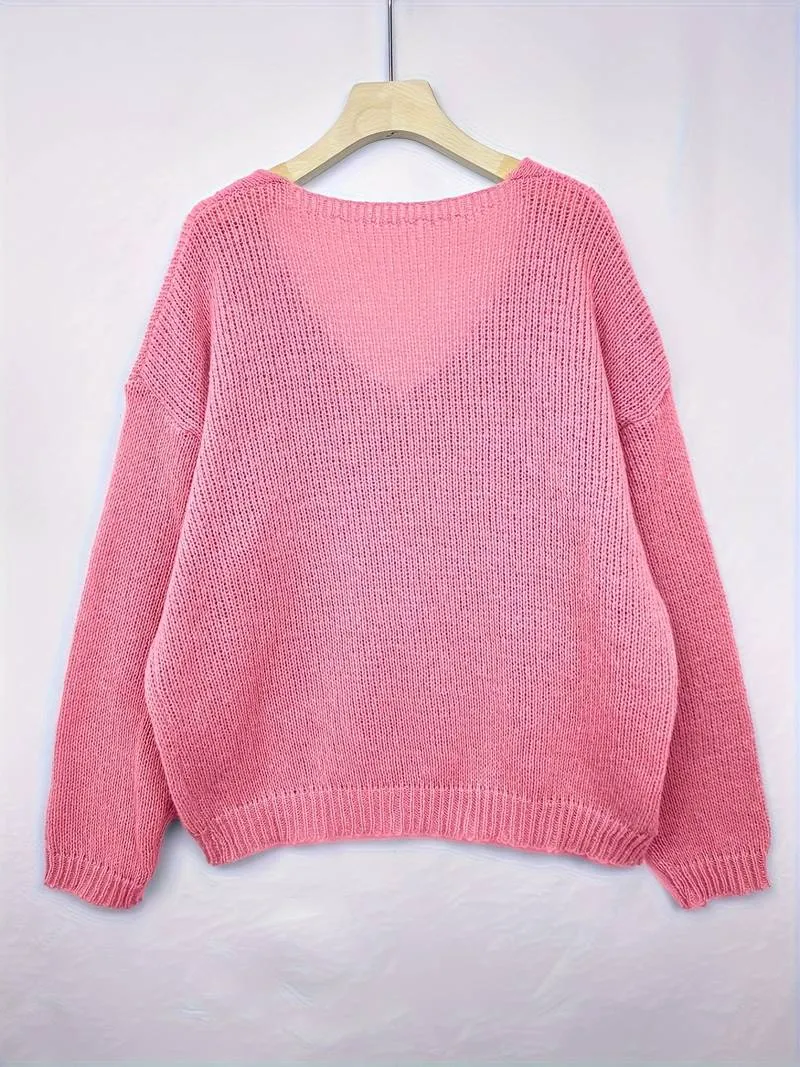 Elowyn - Drop Shoulder Knit Sweater