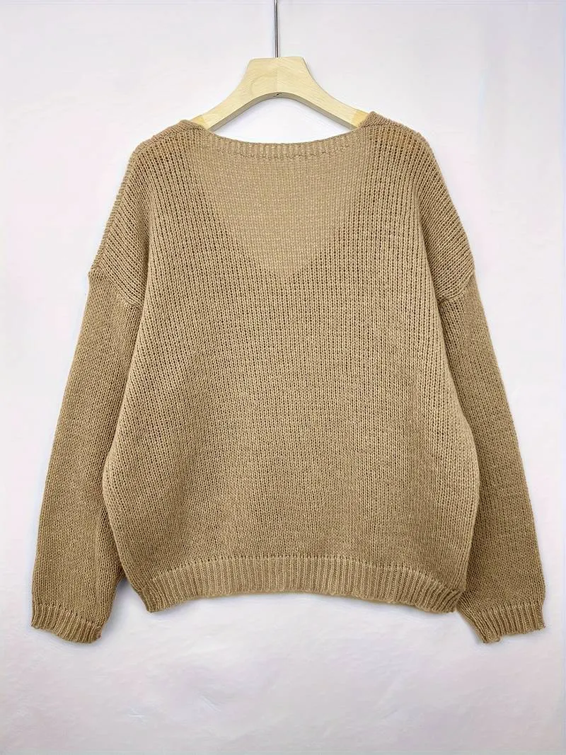 Elowyn - Drop Shoulder Knit Sweater