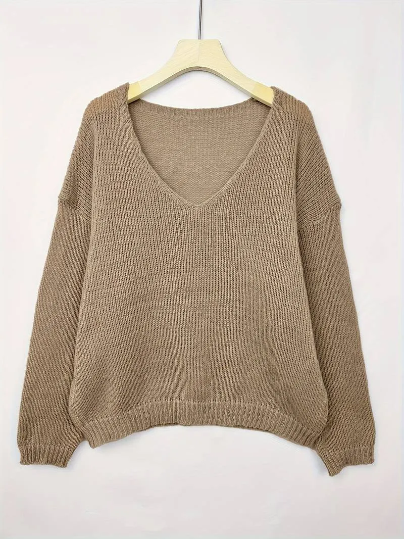 Elowyn - Drop Shoulder Knit Sweater