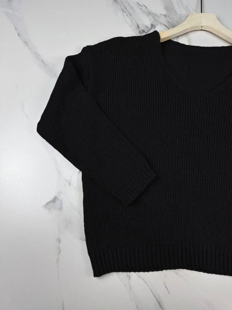 Elowyn - Drop Shoulder Knit Sweater