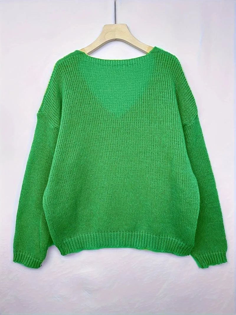 Elowyn - Drop Shoulder Knit Sweater