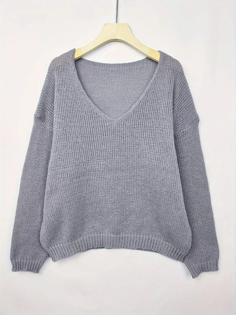 Elowyn - Drop Shoulder Knit Sweater