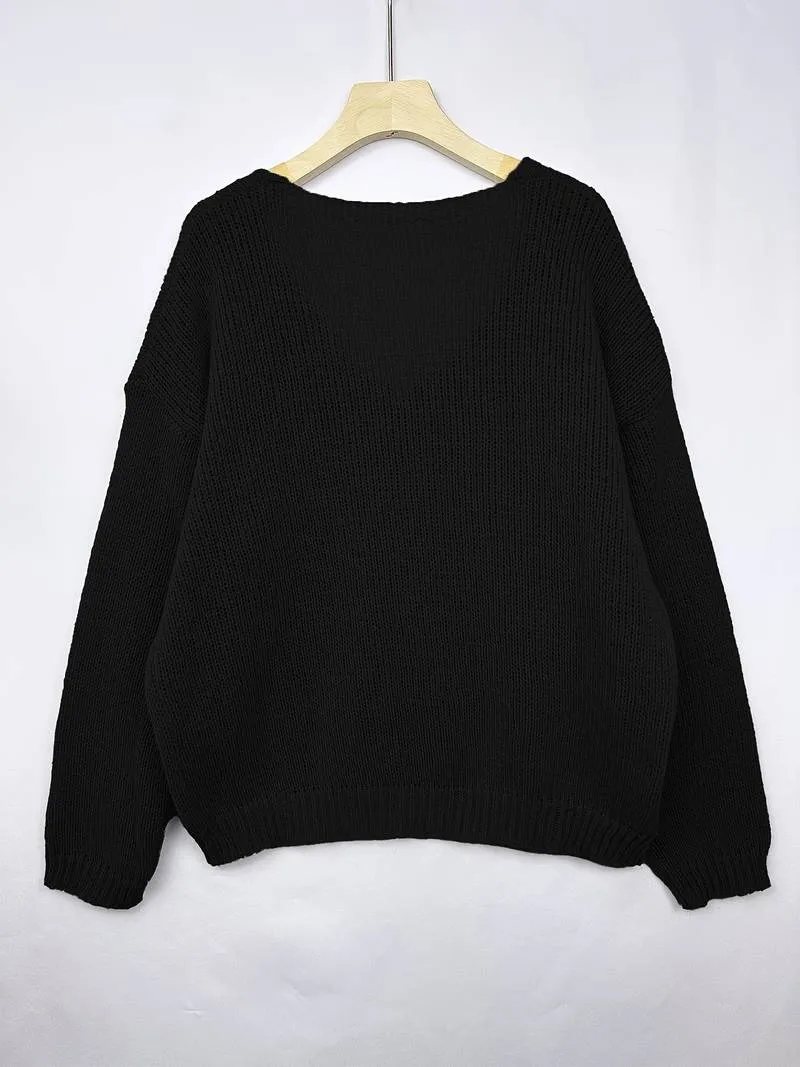 Elowyn - Drop Shoulder Knit Sweater