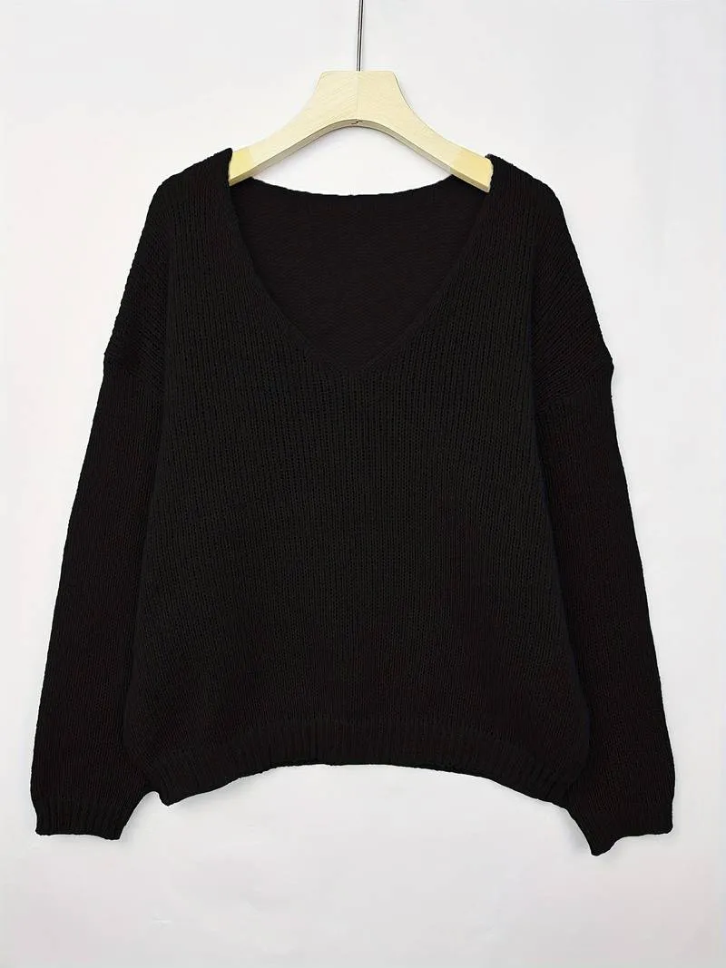 Elowyn - Drop Shoulder Knit Sweater