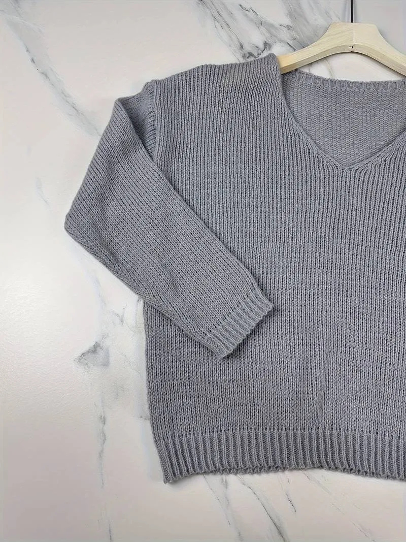 Elowyn - Drop Shoulder Knit Sweater