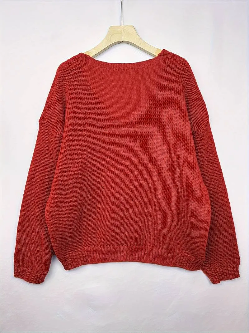 Elowyn - Drop Shoulder Knit Sweater