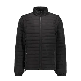 Everest Black Men's Puffer Jacket Removable Arms