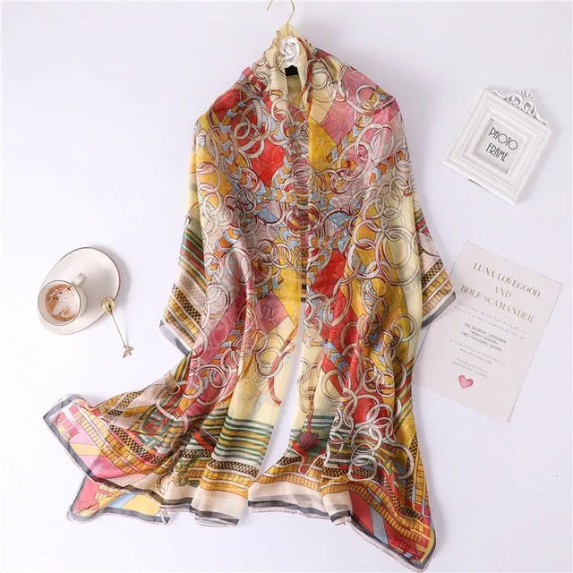 Fashion Summer Silk Scarf Printed Bandana Shawl #YS-1