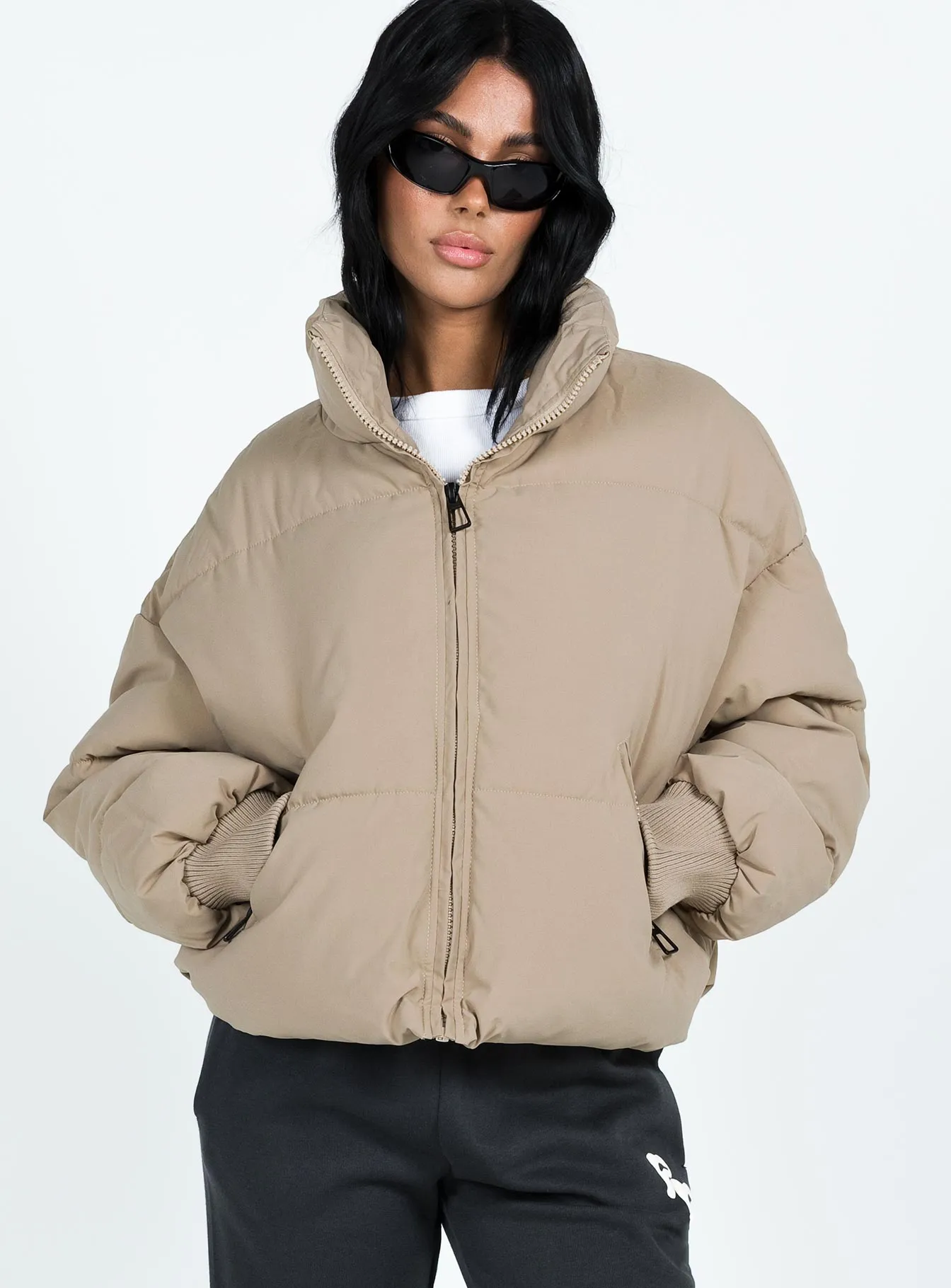 Fashionkova 7th Avenue Puffer Jacket Beige