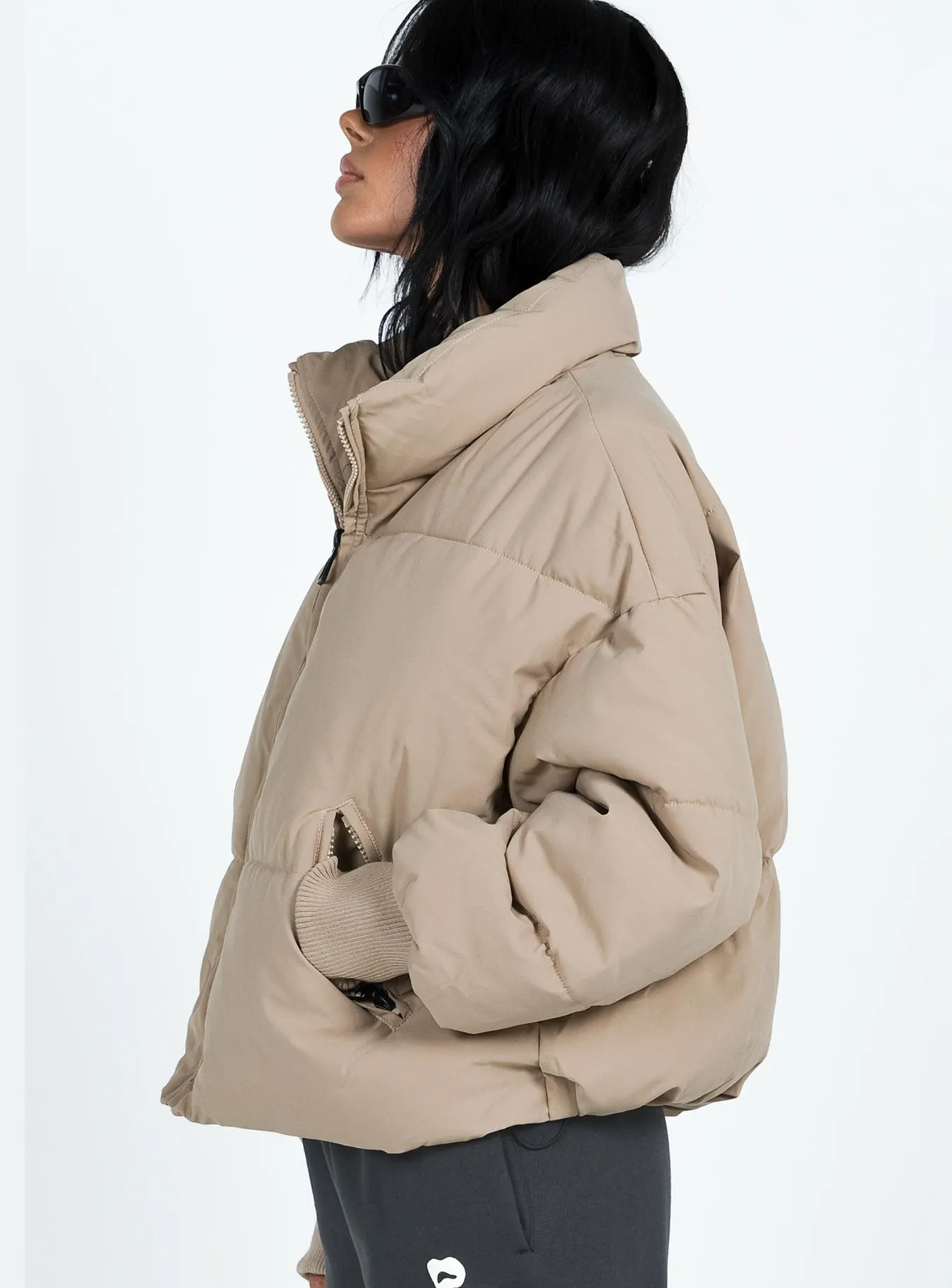 Fashionkova 7th Avenue Puffer Jacket Beige