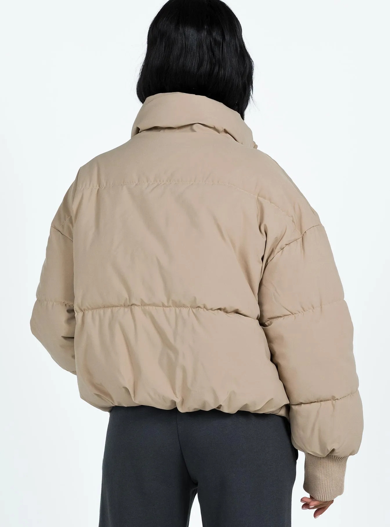 Fashionkova 7th Avenue Puffer Jacket Beige