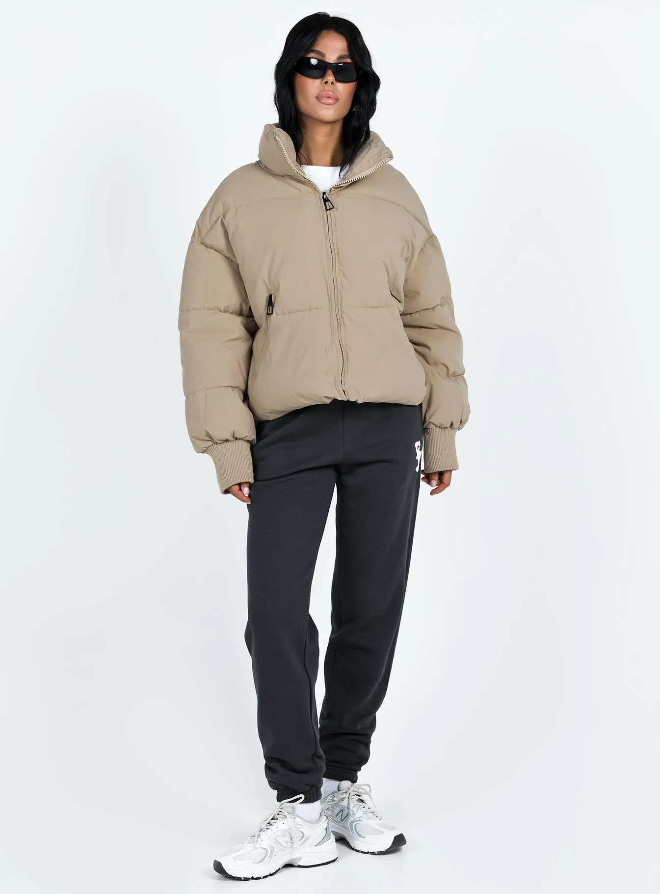 Fashionkova 7th Avenue Puffer Jacket Beige