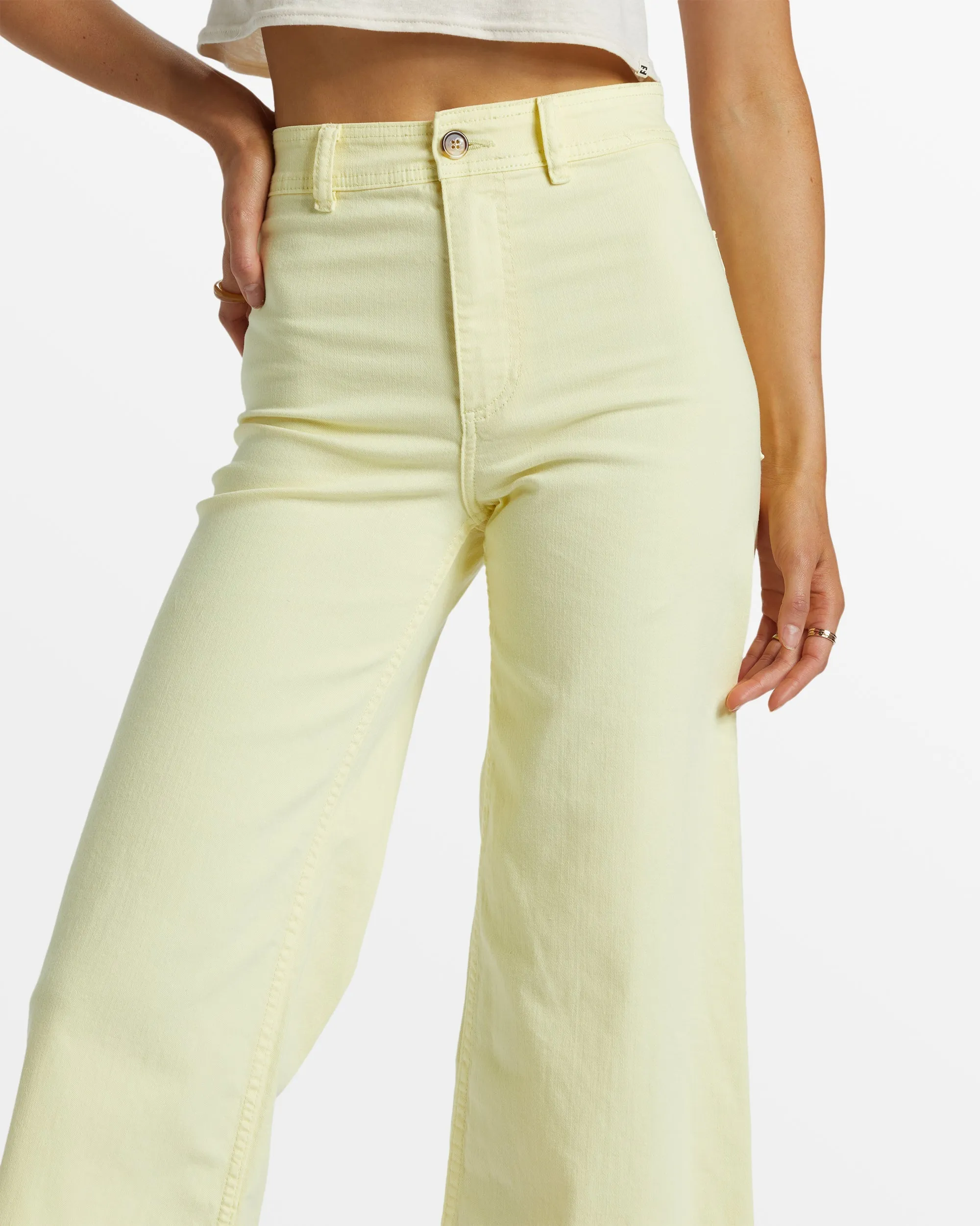 Free Fall High-Waist Pants - Mellow Yellow