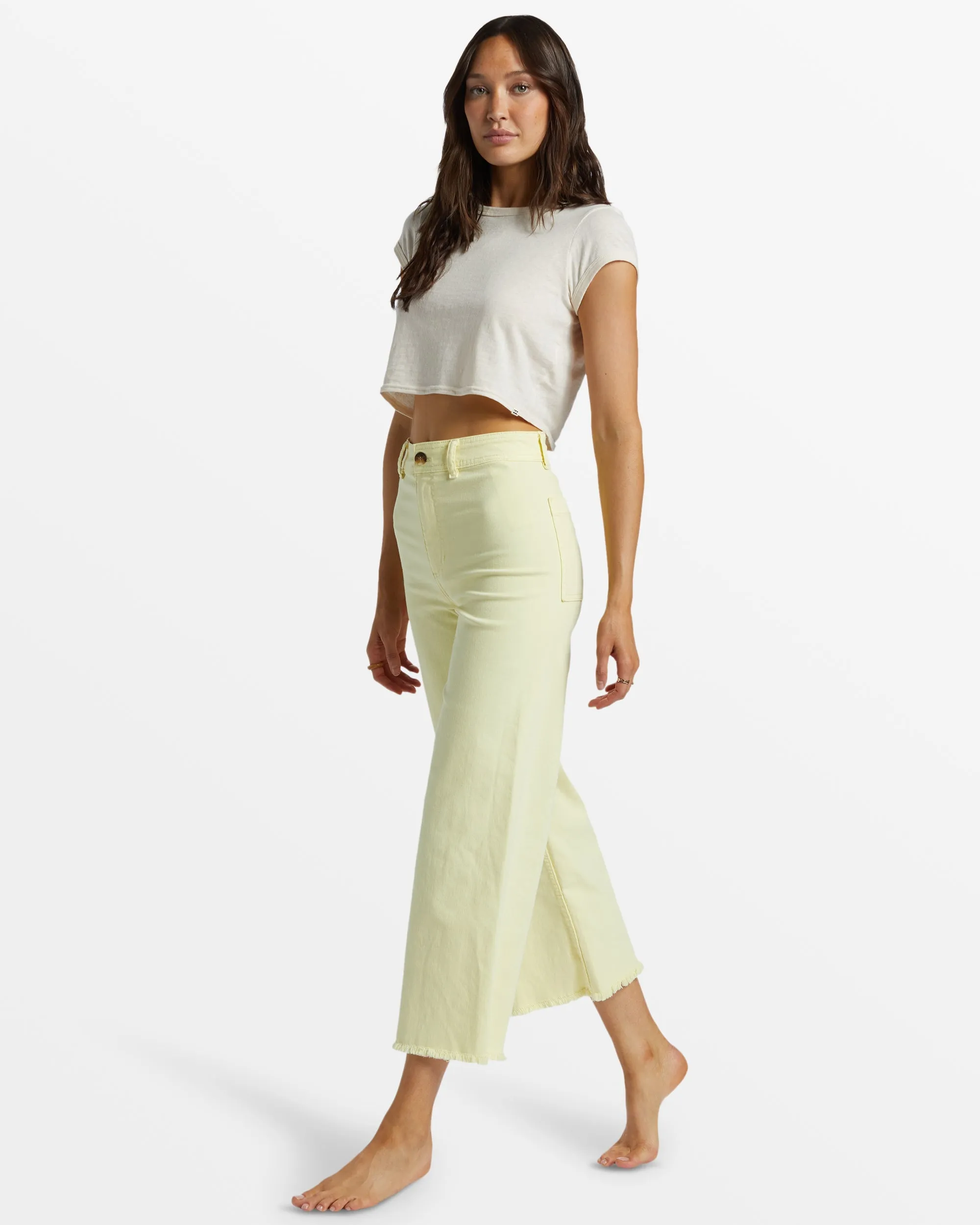 Free Fall High-Waist Pants - Mellow Yellow