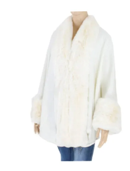 Fur trimmed poncho