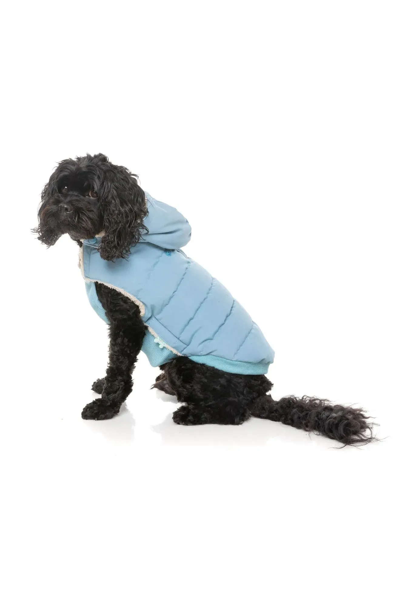 FuzzYard Blue Puffer Dog Jacket