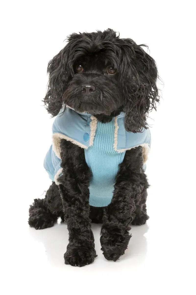 FuzzYard Blue Puffer Dog Jacket