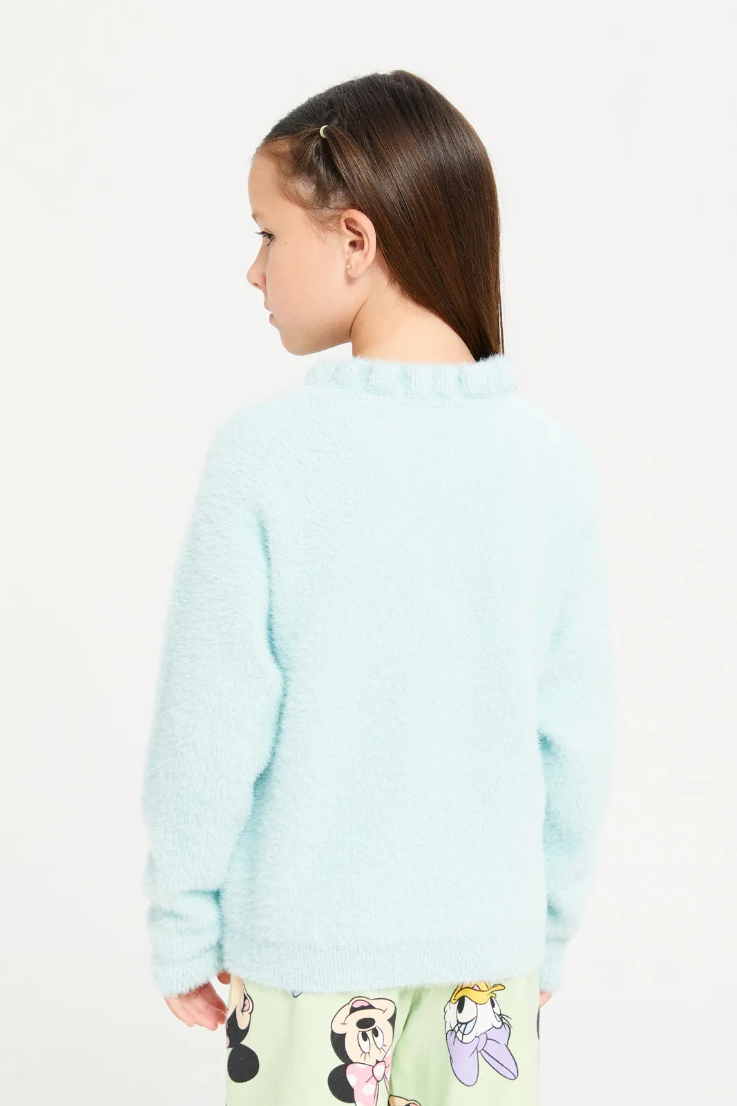 Girls Mint Embellished Pullover