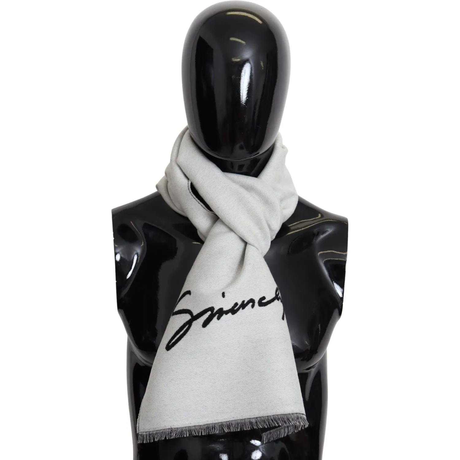 Givenchy Elegant Monochrome Wool-Silk Blend Scarf