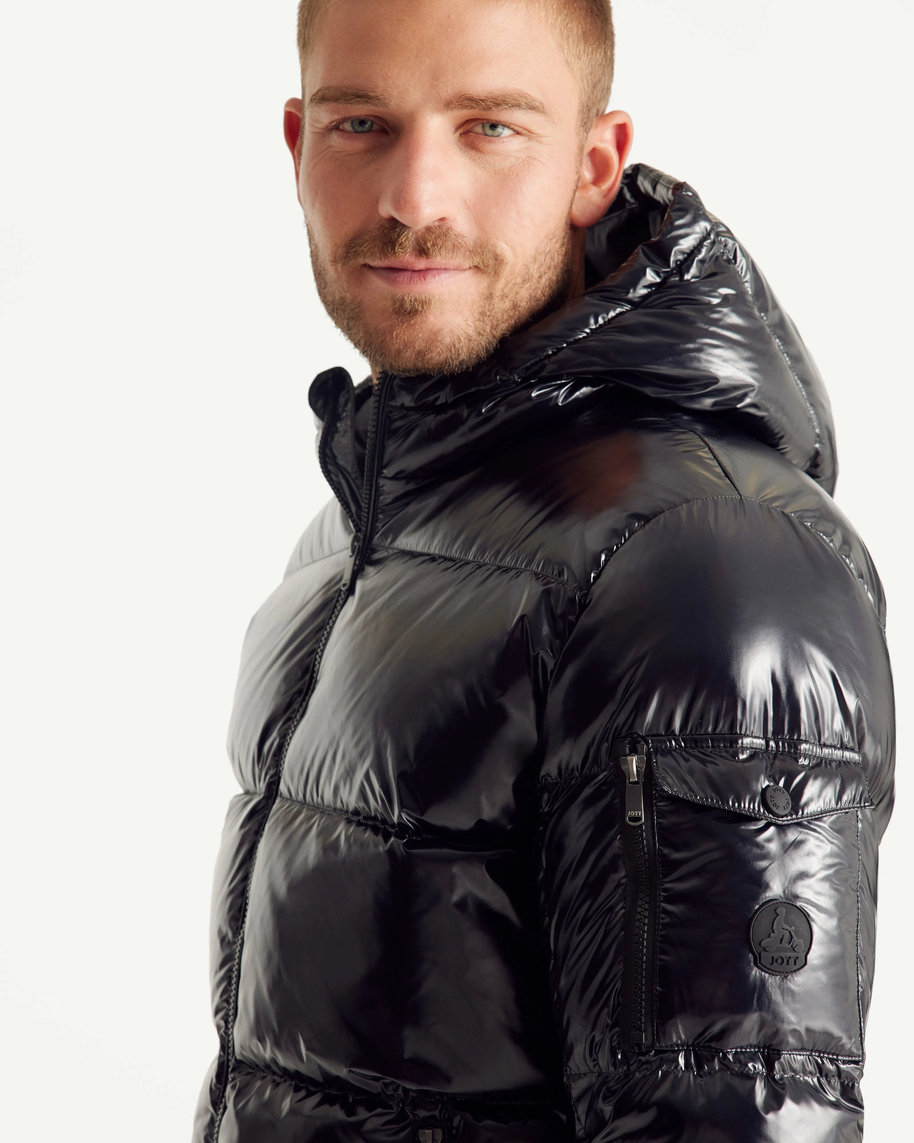 Grand Froid lacquered hooded jacket Black Java