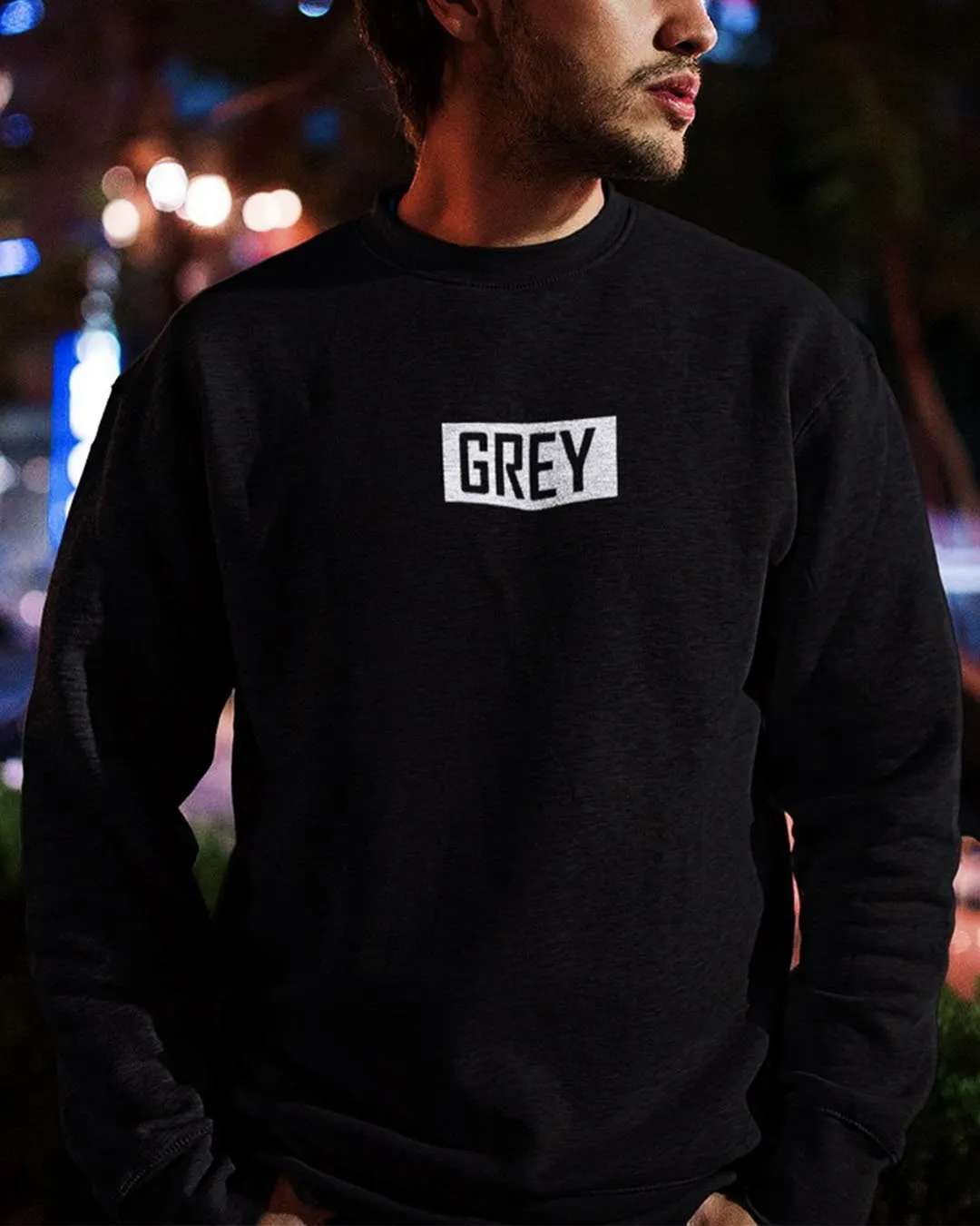 Grey Monochrome Box Logo Sweatshirt