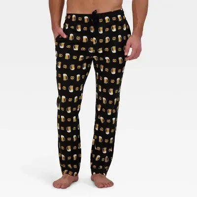 Hanes Premium Men's 2pk Beer & Pretzel Food Print Pajama Set