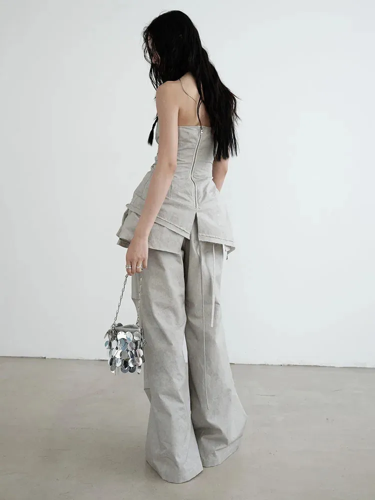 Hantuki Drawstring Layered Pants