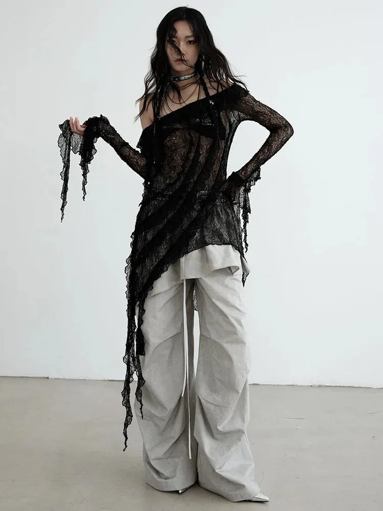 Hantuki Drawstring Layered Pants