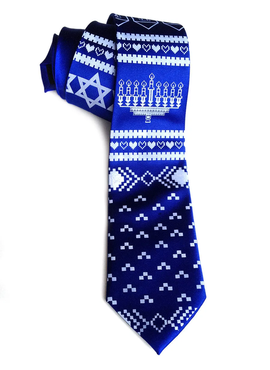 Hanukkah Necktie. Ugly Hanukkah Sweater tie