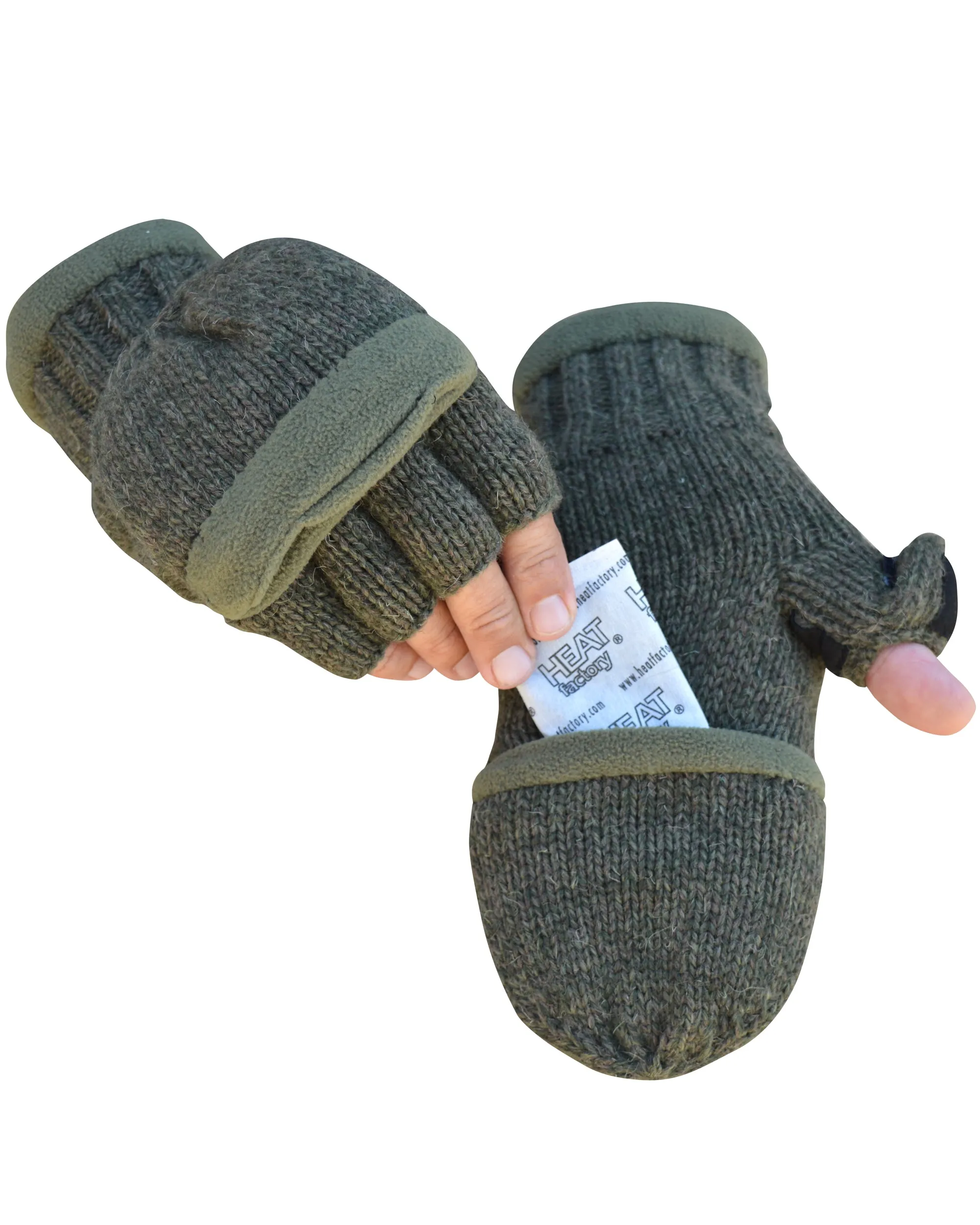 Heated Ragg Wool Glove (Olive)