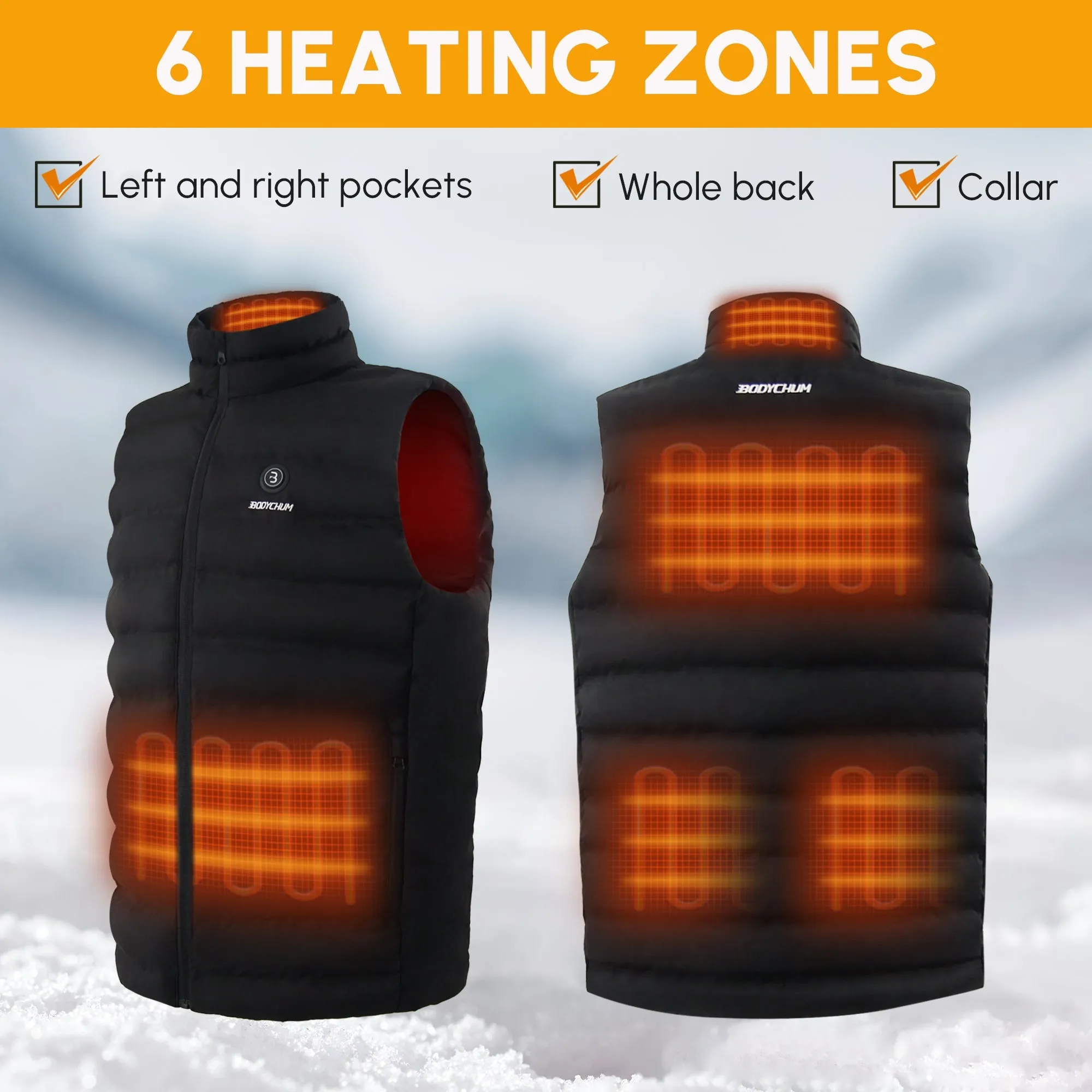 Heated Vest with Battery Pack