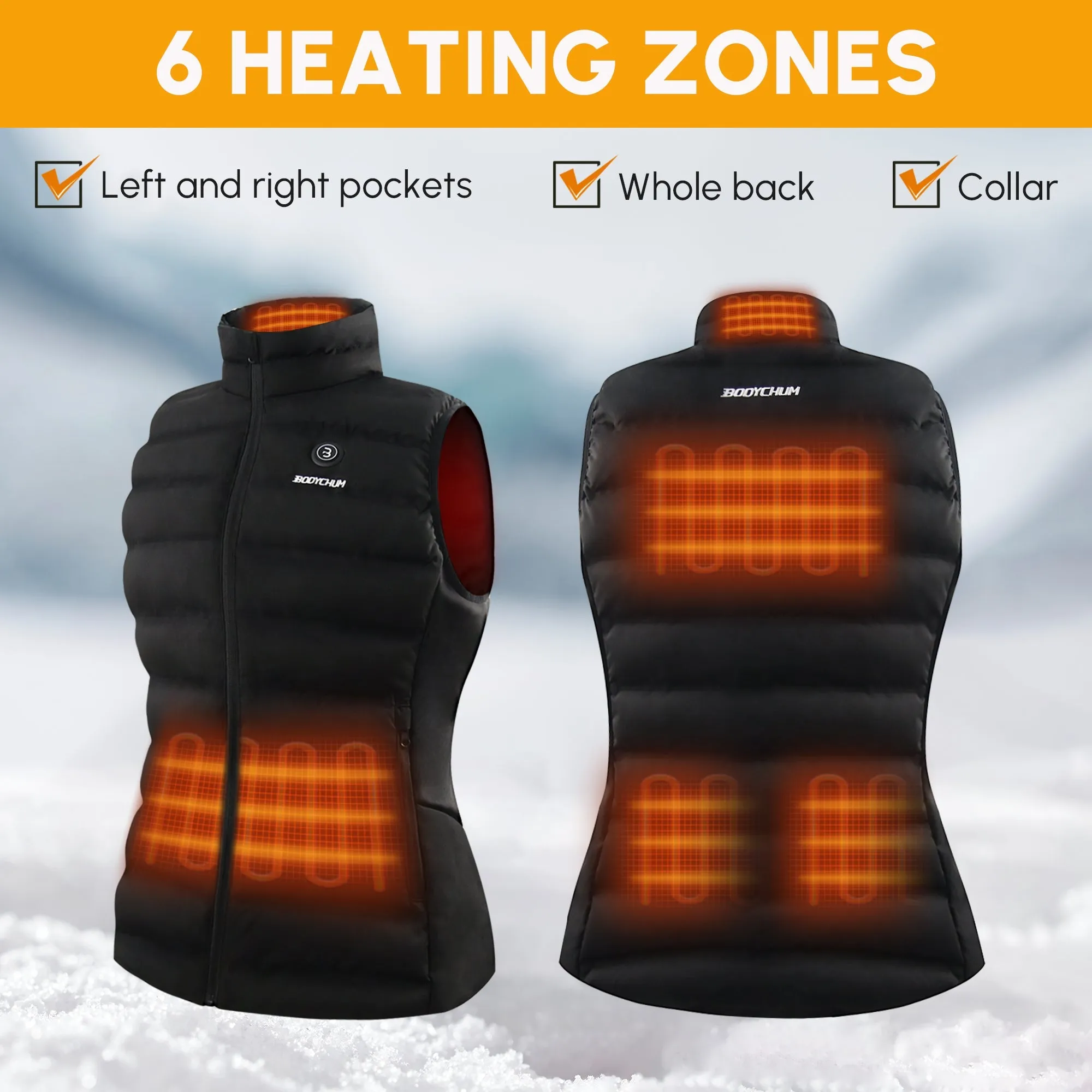 Heated Vest with Battery Pack