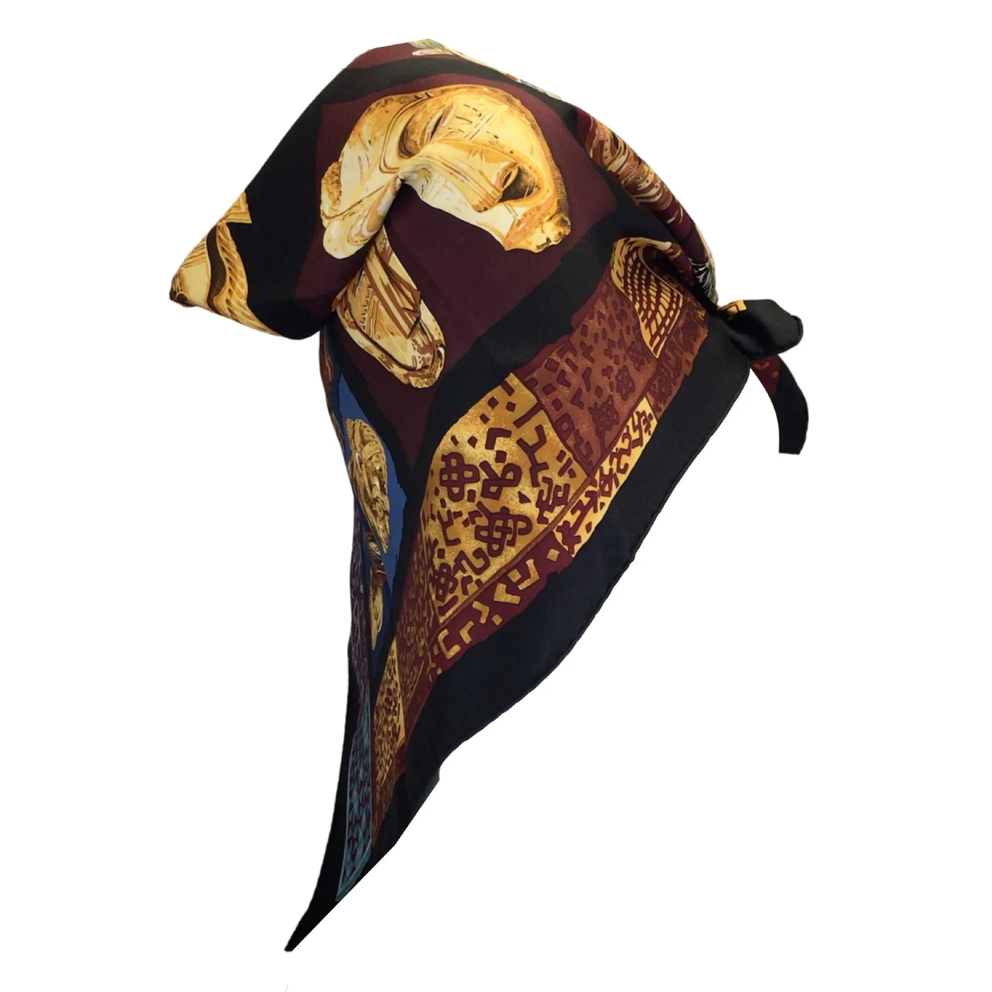 Hermes Black Multi Persona Square Silk Twill Scarf