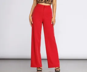 High Waist Shimmer Crepe Pants