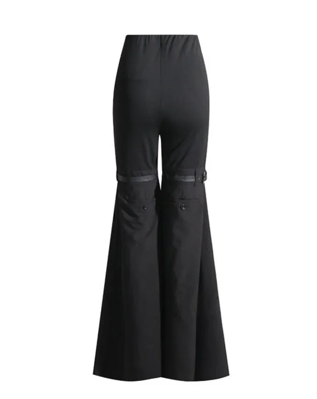 High-Waisted Elastic Cut Suit Pants With Flared Slimming Casual Pants Women