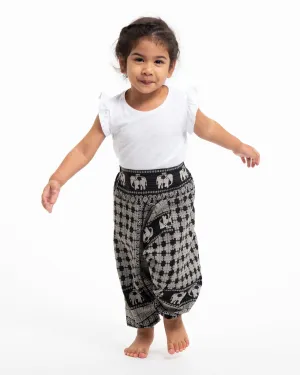 Hill Tribe Elephant Kids Harem Pants in Black